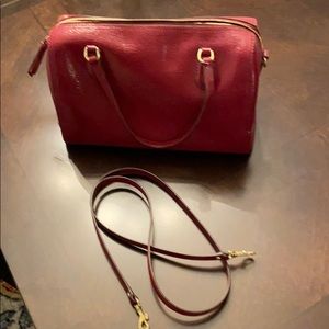 Dark red Coach purse with cross strap